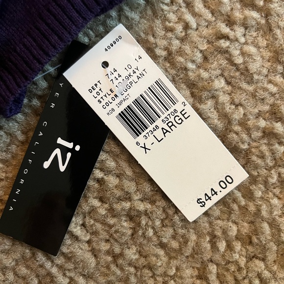 Women’s Deep Purple Scoop Neck Sweater - Picture 4 of 6